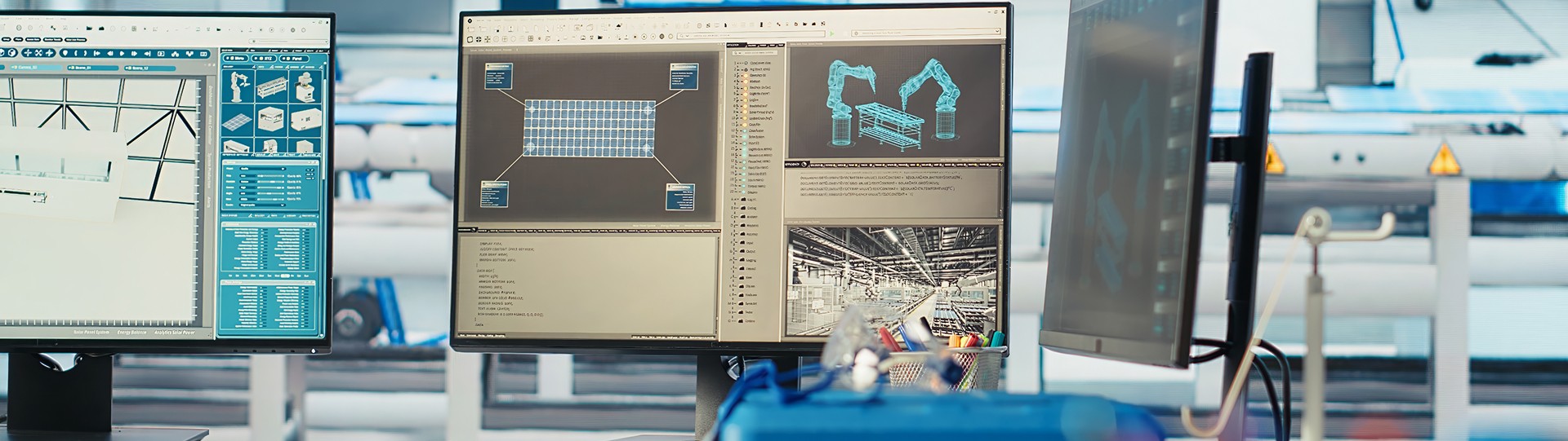 Impianto industriale automatizzato progettato per processi produttivi